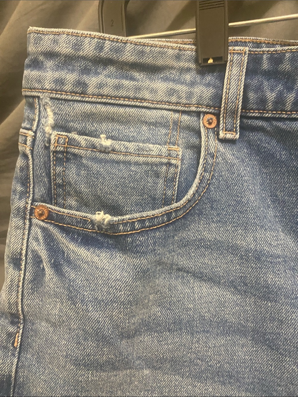American Eagle Classic High-Rise Blue Denim Shorts size 14 - Picture 5 of 10